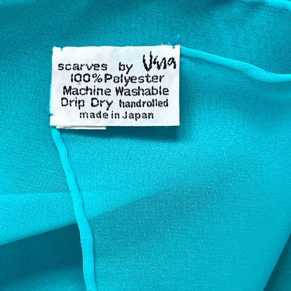 Vintage Vera Turquoise Scarf Made in Japan - Picture 1 of 3